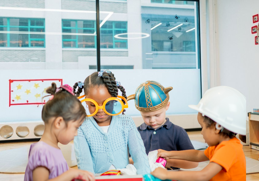 Children playing dress up Children playing dress up
