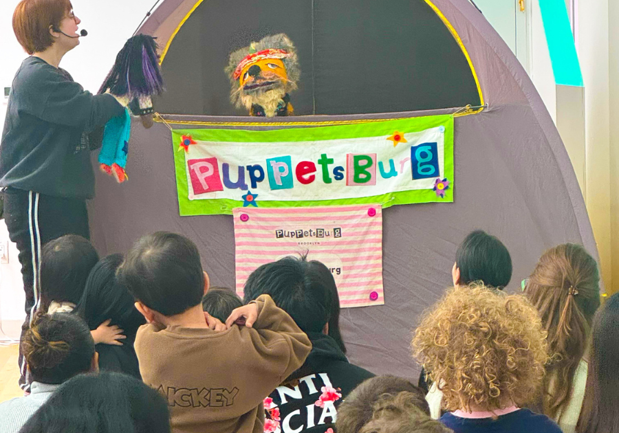 Preschoolers watching a puppet show Preschoolers watching a puppet show